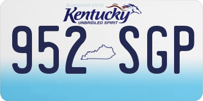 KY license plate 952SGP