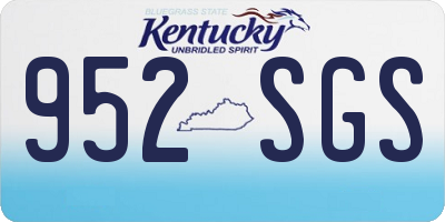 KY license plate 952SGS