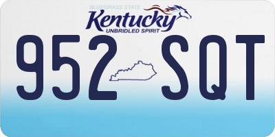 KY license plate 952SQT
