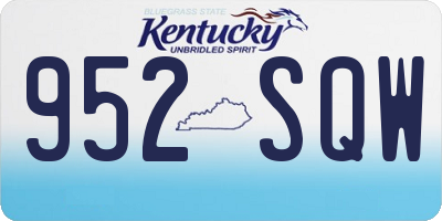 KY license plate 952SQW