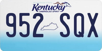 KY license plate 952SQX