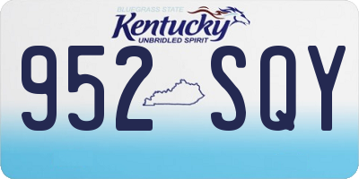 KY license plate 952SQY