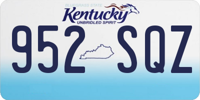 KY license plate 952SQZ