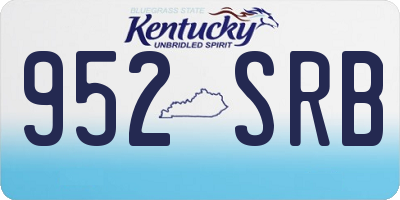 KY license plate 952SRB