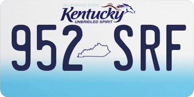 KY license plate 952SRF