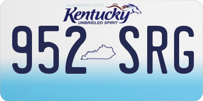 KY license plate 952SRG