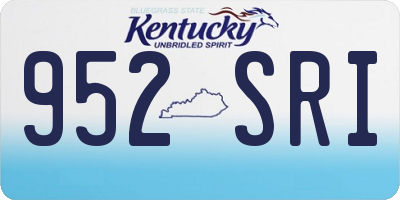 KY license plate 952SRI