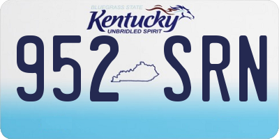 KY license plate 952SRN