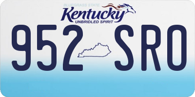 KY license plate 952SRO