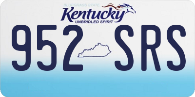 KY license plate 952SRS