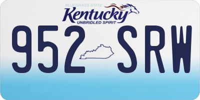 KY license plate 952SRW
