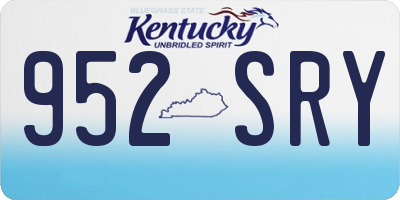 KY license plate 952SRY