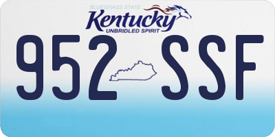 KY license plate 952SSF