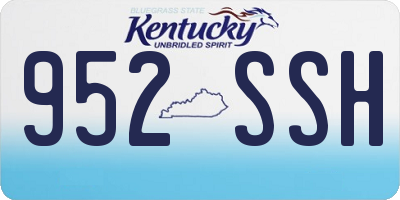 KY license plate 952SSH