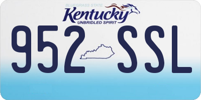 KY license plate 952SSL