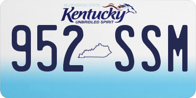 KY license plate 952SSM