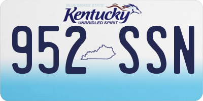KY license plate 952SSN