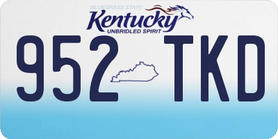 KY license plate 952TKD