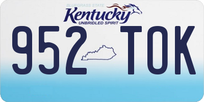 KY license plate 952TOK