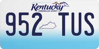 KY license plate 952TUS