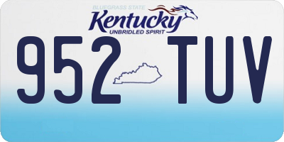 KY license plate 952TUV