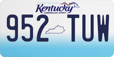 KY license plate 952TUW