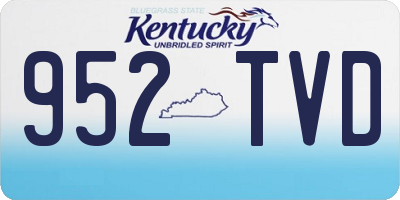 KY license plate 952TVD