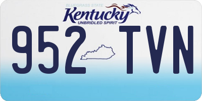 KY license plate 952TVN