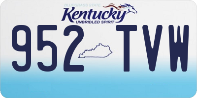 KY license plate 952TVW