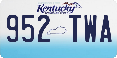 KY license plate 952TWA