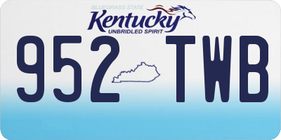 KY license plate 952TWB