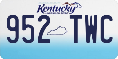 KY license plate 952TWC