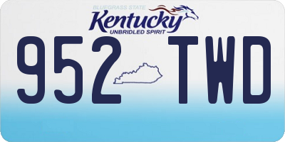 KY license plate 952TWD