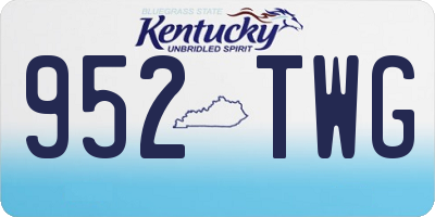 KY license plate 952TWG