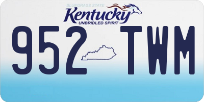 KY license plate 952TWM