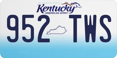 KY license plate 952TWS