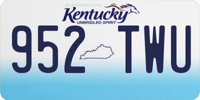 KY license plate 952TWU