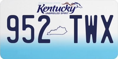 KY license plate 952TWX