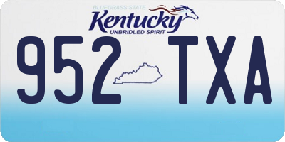 KY license plate 952TXA