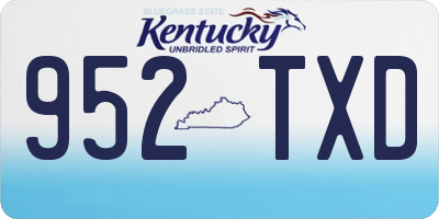 KY license plate 952TXD