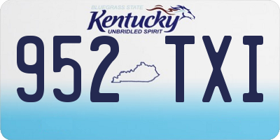 KY license plate 952TXI