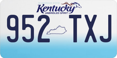 KY license plate 952TXJ