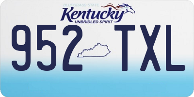 KY license plate 952TXL