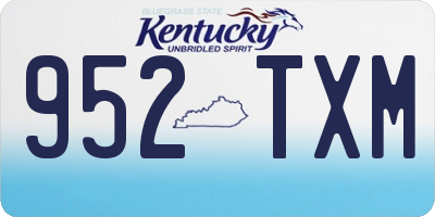 KY license plate 952TXM