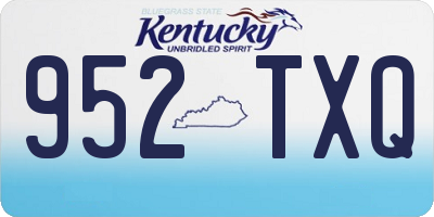KY license plate 952TXQ