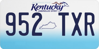 KY license plate 952TXR
