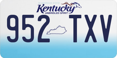 KY license plate 952TXV