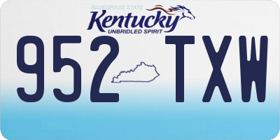KY license plate 952TXW