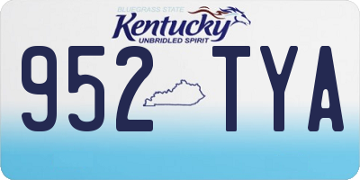 KY license plate 952TYA