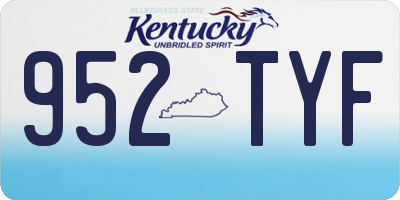 KY license plate 952TYF